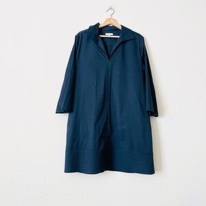 Ann Mashburn XL navy blue 3/4 sleeve popover collared mini dress